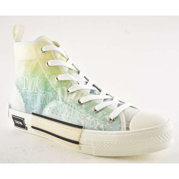 Dior Mens B23 Shawn Stussy Multicolor Logo High Top Lace Up Flat Sneaker 44 11 - Picture 7 of 15